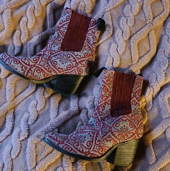 Jeffrey Campbell western brocade ankle boots - Picture 4 of 9